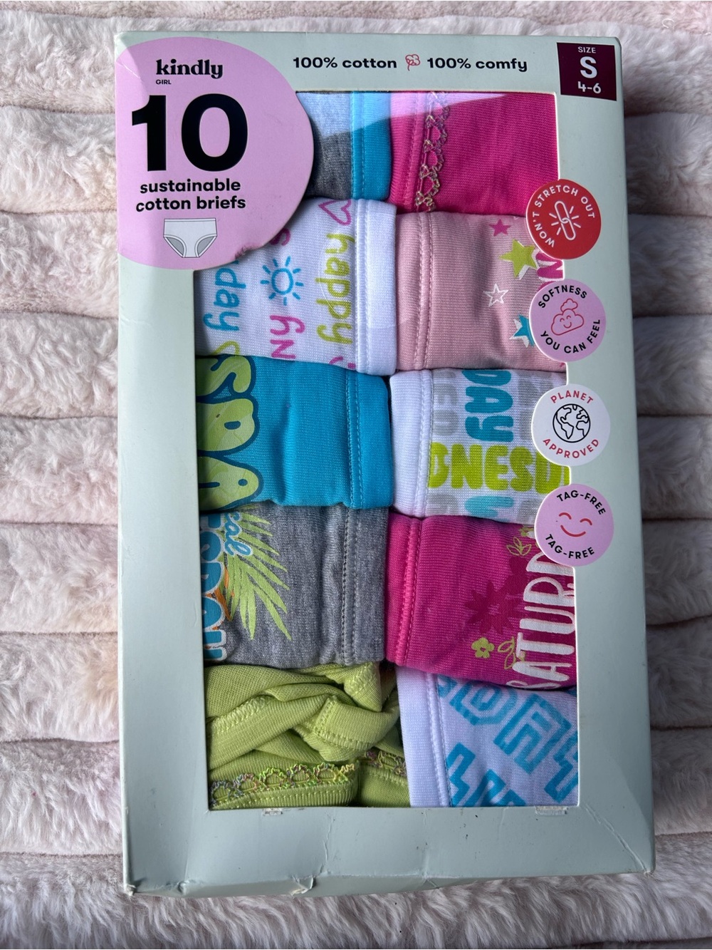Kindly Kids 10-Pack Cotton Briefs - Multicolor Assortment